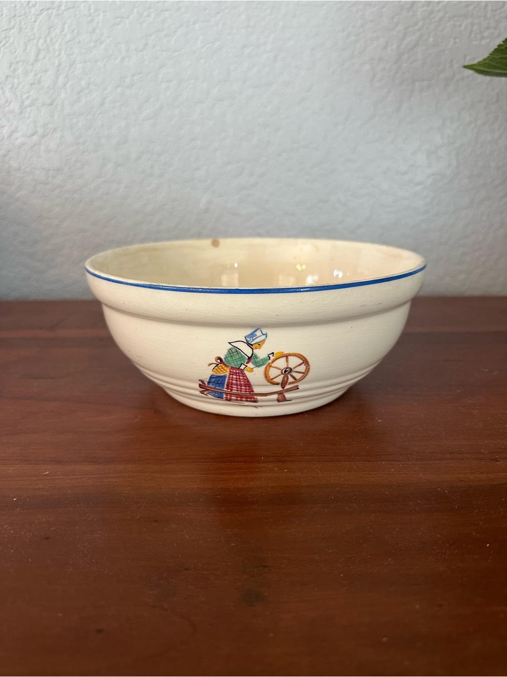 Folk Art Vintage Ceramic Bowl